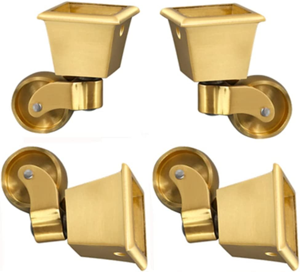 UMMH 1" Antique Solid Brass Caster Wheel Threaded Stem Mount Casters