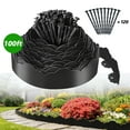 thumbnail image 1 of Kidsjoy 100ft Flexible Black Plastic No-Dig Edging Kit with 120 Spikes - Create Clean Lawn Borders for Flower Beds & Pathways, 1 of 8