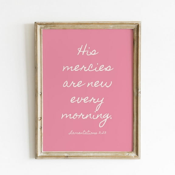 Lamentations 3 Bible Verse Wall Art Christian Wall Art Trendy Apartment Decor Wall Art Quote Inspirational Motivational Wall Art Wall Art, Modern Wall Decor, 8x12 UNFRAMED