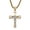 Gold, variant on Metaljc Stainless Steel Cross Pendant Necklace for Men, 24" Chain, Religious Jewelry Gift, 2 PCS