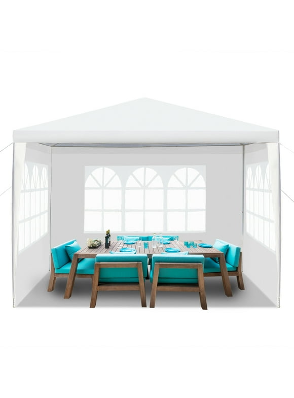 UBesGoo 10'x10' Party Tent Wedding Canopy Gazebo Wedding Tent Pavilion w/3 Side Walls