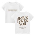 thumbnail image 2 of CCRFTGI Jesus Loves You Cute Tops for Kids Girls Boys Size 7 Short Sleeve Letter Girls Clothes Tee Tops Summer Casual Soft Lightweight Crew Neck T-Shirts White 12-13 Years, 2 of 6