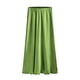 thumbnail image 5 of Falda corta de corte A y cintura alta para mujer - Elegante vestido de satén liso con cintura elástica para fiestas o para el día a día - Tallas S-XL, mezcla de poliéster, 5 of 5