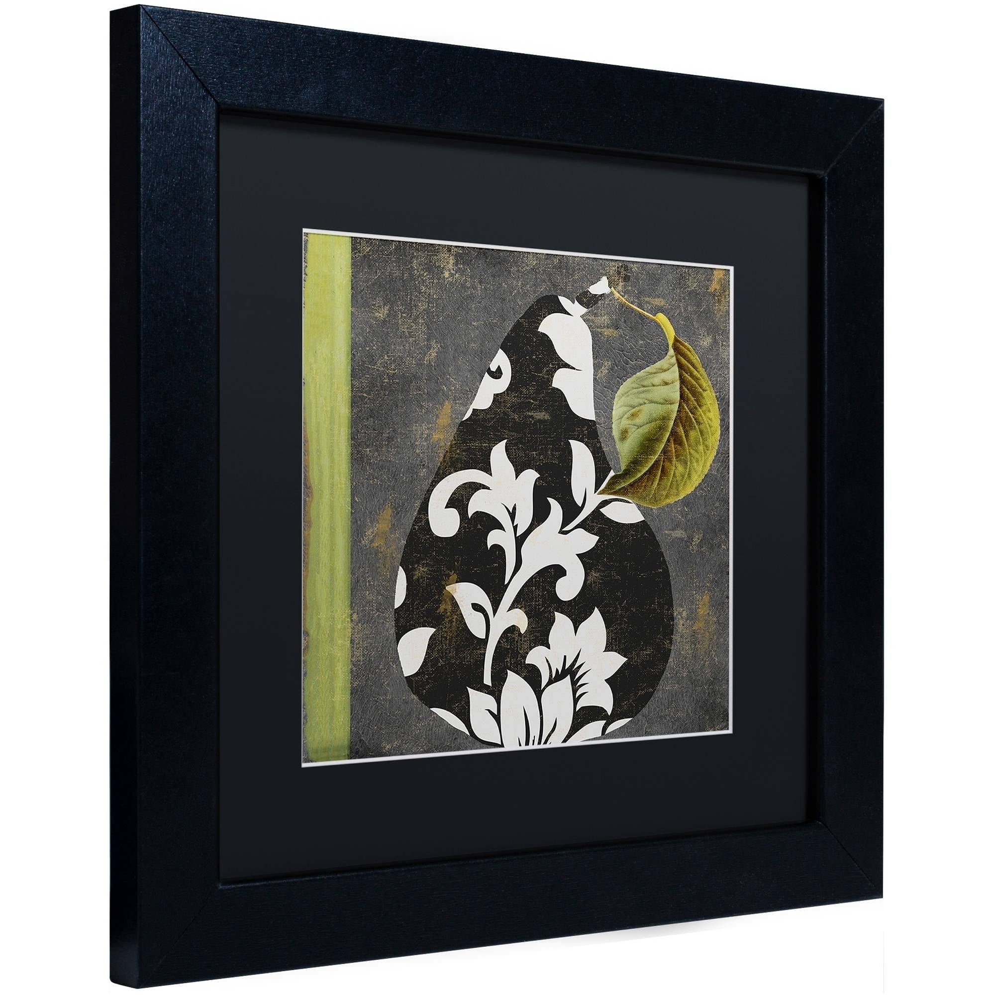 Trademark Fine Art "Decorative Pear II" Canvas Art by Color Bakery Black Matte, Black Frame