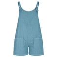thumbnail image 3 of Womens Denim Overalls Romper Summer Casual Loose Fit Jean Rompers Adjustable Straps Shorts Bib with Pockets, 3 of 6