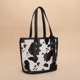 thumbnail image 3 of Bolso de hombro de cuero PU con estampado retro para mujer, bolsos de cubo informales (vaca) Tmvgtek Para estrenar, 3 of 9