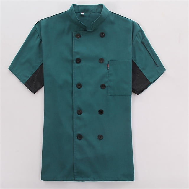 Veste de Chef Unisexe Vêtements de Chef Hôtel avec Manches Longues et Boutons Rouges Contrastants Veste de Chef pour Hommes & Femmes Chemises Hommes