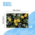 thumbnail image 2 of BaHomeck placemats Set of 4 Lemon Tree With Lemons And White Flowers On A Black Background Cotton Linen rectangle Placemats for Kitchen Dining Table Indoor,Outdoor,18*12inch, 2 of 4