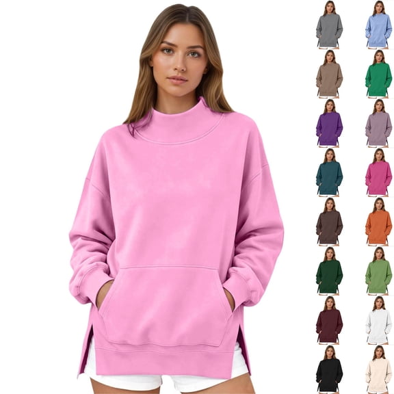 Crew Neck Sweatshirts Women Fall Oversized Crewneck Sweatshirt Vintage Pullover Loose Fit Cute Y2K Long Hoodie Beige S-3XL