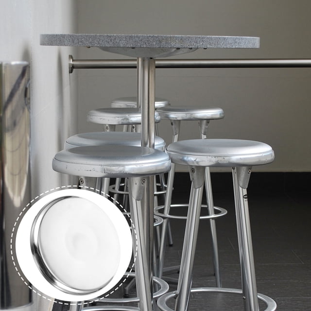 OULII Round Metal Seating Part Chair Stool Seat Portable 11.8x11.8in Silver For Banquet Ceremony 1Set