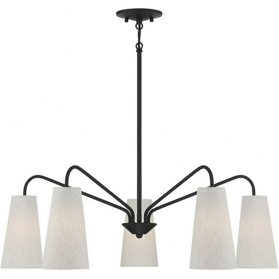 Contemporary Traditional Five Light Chandelier-Matte Black Finish Bailey Street Home 159-Bel-4636324