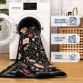 thumbnail image 6 of ZACOO 4'x6' Area Rug, Floral & Decorative Animal Printed Machine Washable Ultra Thin Non Slip Carpet for Dorm Home Office Playroom, Black, 6 of 8