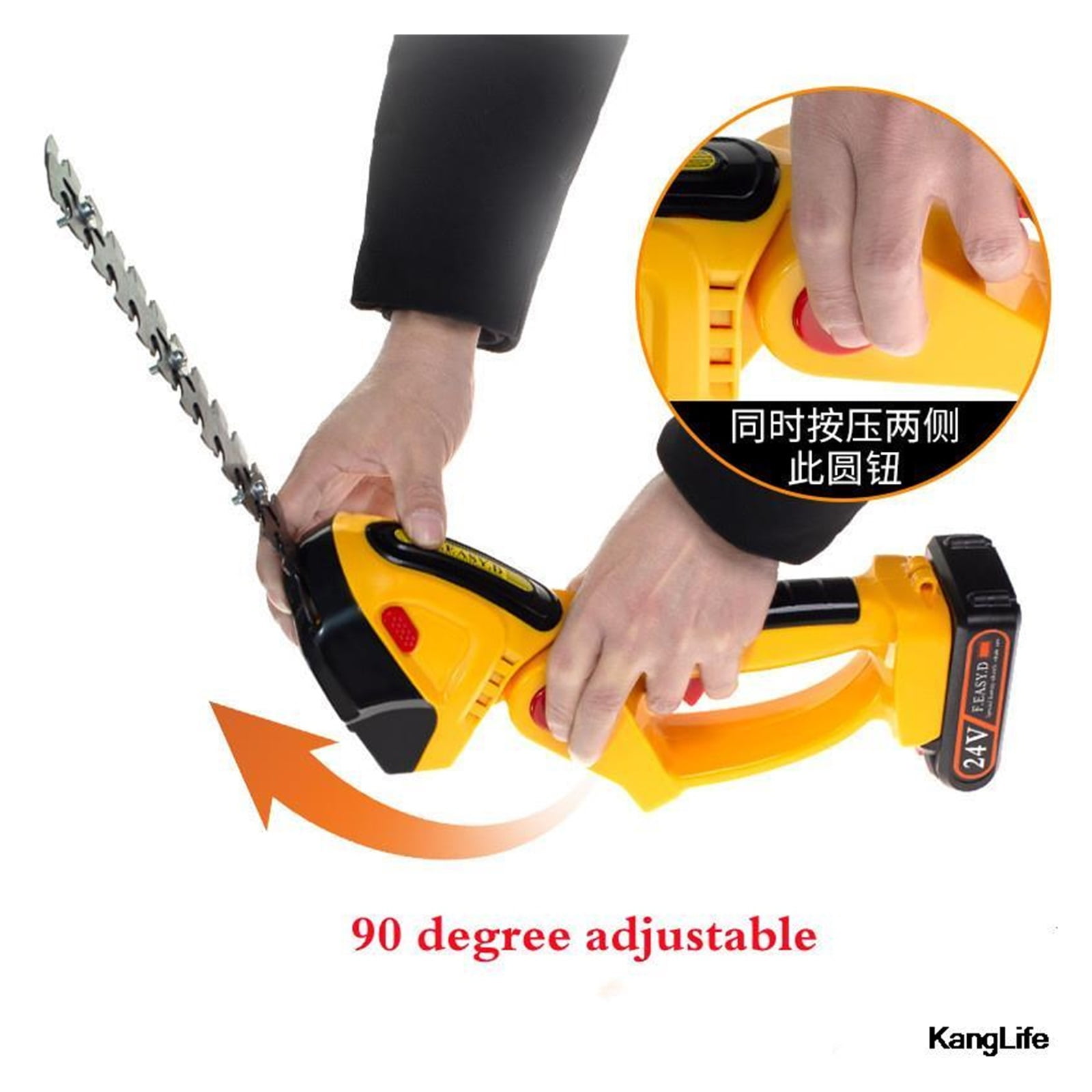 36F/24V Electric Hedge Shears Wireless Rechargeable Pruning Lawn Mower Lithium Battery One-Handed Hedge Trimmer Garden Tools ,Long-Lasting
