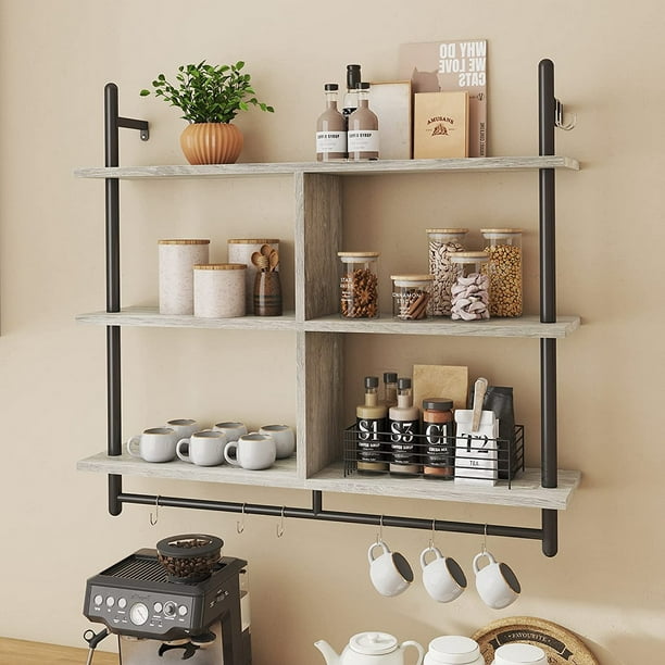 Industrial Wall Mounted Shelving  Wall mounted bookshelves, Adjustable  closet shelving, Wall mounted storage shelves