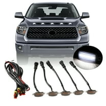 5PCS Front Grille LED Lights for Toyota Tundra 2008-2022 Universal Trucks SUV with Raptor Style Grill Trim White DRL Lamps for Dodge Ram/ Ford F150/ Jeep Gladiator/ GMC Sierra/ Chevrolet Silverado/