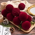 thumbnail image 6 of PayUSD Velvet Christmas Ball Ornaments for Christmas, 12pcs Flocked Shatterproof Christmas Ornaments Hanging Xmas Tree Decorations Set for Home Party Holiday Decor (3.15 inch, Burgundy Red), 6 of 9