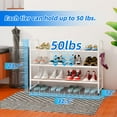thumbnail image 3 of SUFAUY 3-Tier 33" Wide Shoes Rack Stackable, Metal Mesh, White, 3 of 9