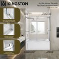 thumbnail image 6 of Kingston Brass KVTAM6032L22B1 60-Inch Acrylic Rectangular 3-Wall Anti-Skid Alcove Tub Combo with Tub Door (Left Hand Drain) in White/Polished Chrome, 6 of 9
