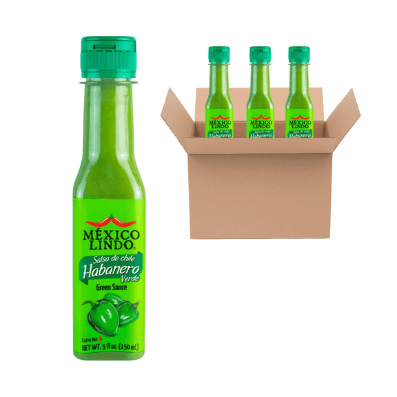 Mexico Lindo Habanero Hot Sauce Green, 5 fl oz (Pack of 3)