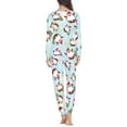 thumbnail image 3 of Renewold Durable Women Sleepwear Size XS Xmas Trees Santa Pajama Long Sleeve Top & Pants Set 2 Pieces Cozy Up Multi-Season Christmas Daily Wear Nightgown for Home Life, 3 of 4