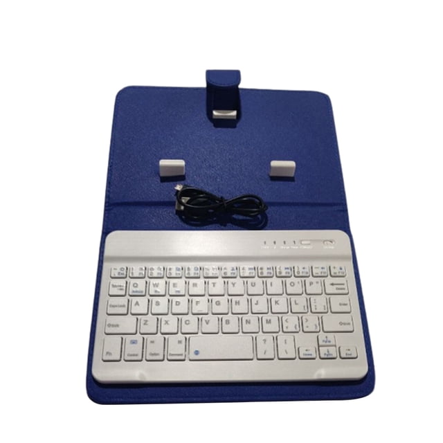 Sidaley Funda con teclado para teléfono, cubierta de cuero con soporte para teléfono de 4,5-6,8 pulgadas/Android Teléfono y Comunicación Azul oscuro