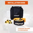 thumbnail image 6 of WOLFSTORM 4" 20FT Tow Strap with 3/4" Orange D Ring Shackle Storage Bag Kinetic Recovery Rope Kit, 6 of 8