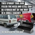 thumbnail image 2 of HPDMC Metal Tool Box Set of 2 - 16" Heavy Duty Steel Toolbox with Metal Latch - Portable Hip Roof Style Mechanic Tool Boxes for Car, Truck, Tractor & Home - Black, 2 of 8