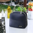 thumbnail image 4 of Dezsed Lunch Bag Solid Color Twill Bento Bag Portable Insulation Bag Thickened Student Lunch Box Bag Lunch Bag Lunch Bag Navy, 4 of 5