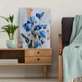thumbnail image 5 of Blue Poppy Textured Impasto Oil Painting Canvas Print, Floral Wall Art for Living Room Bedroom Dining Room Hallway Office Bathroom, 5 of 8