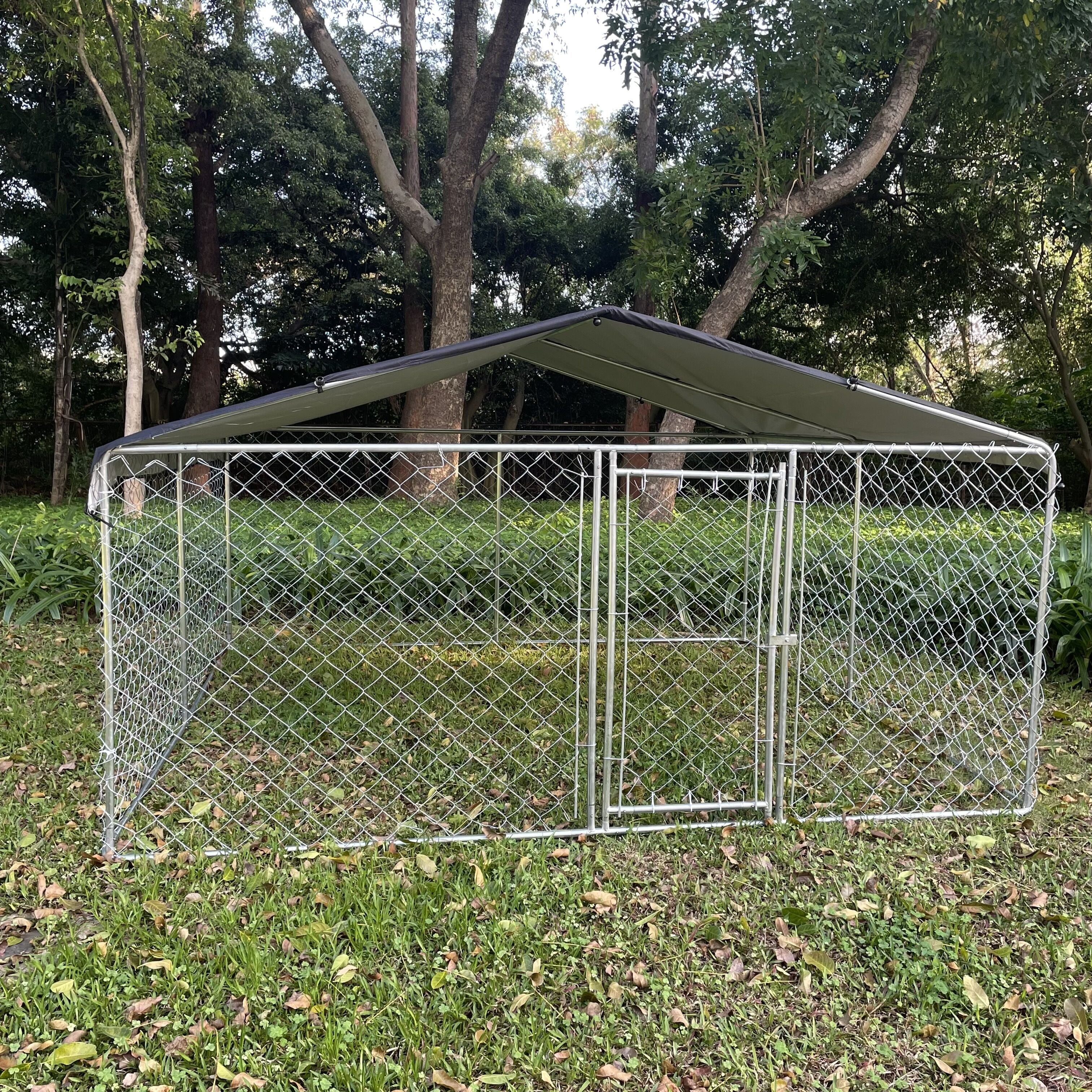 Jarbalai Premium Large Metal Dog Kennel 10x10 ft Dog Run, Secure Weatherproof & Durable Outdoor Enclosure for Large Dogs