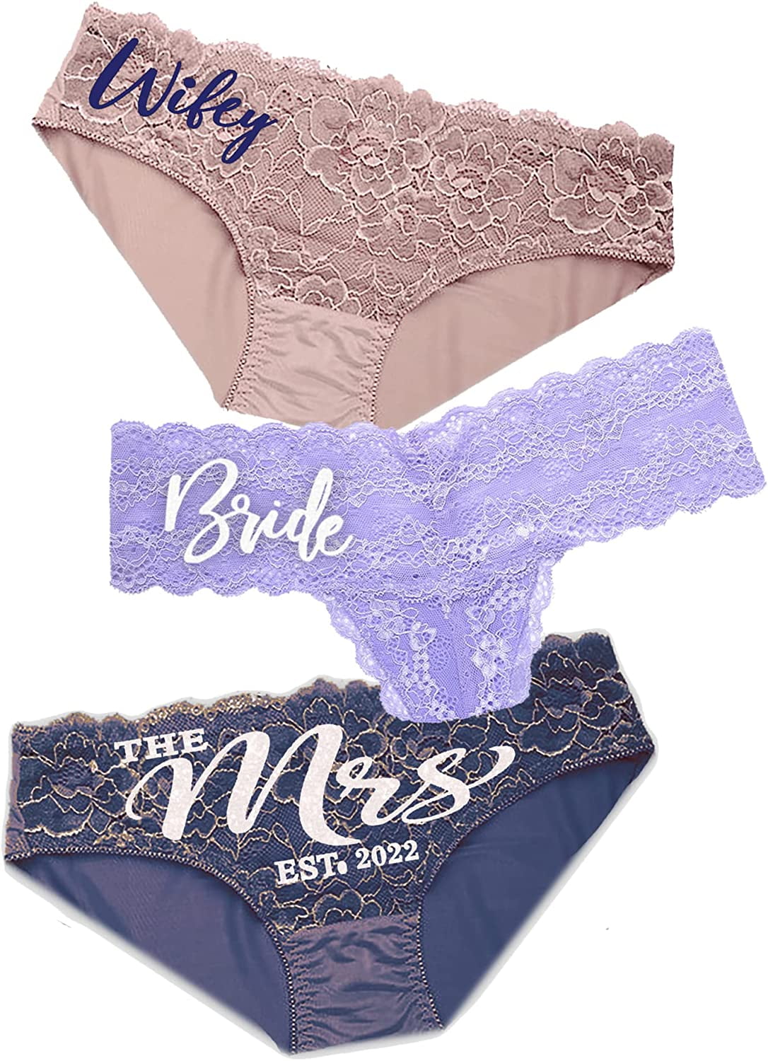 Bride Mrs Panties Bachelorette Party Mrs 2022 Panty for Women Lingerie Gifts for Honeymoon