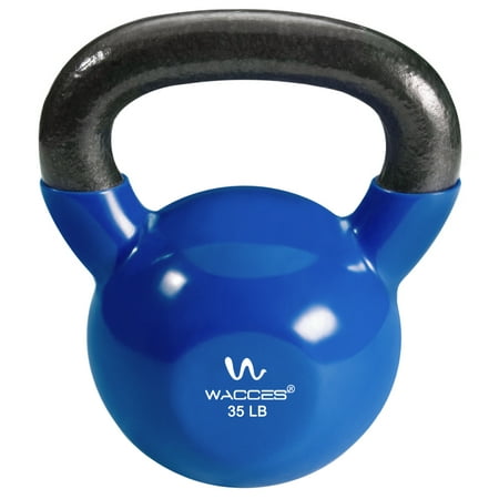 Wacces Single Vinyl Dipped Kettlebell for Croos Training, Home Exercise, Workout