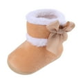 thumbnail image 2 of Bysome Toddler Boys Girls Shoes Baby Warm Shoes Soft Booties Soft Comfortable Boots Warming Fashion Snow Boots Khaki 0-6 Months, 2 of 7