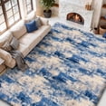 thumbnail image 7 of Pentantan 8ft x 10ft Shag Area Rug, Soft Fluffy Rugs for Living Room Bedroom, Modern Tie-dye Home Carpet, Blue, 7 of 7