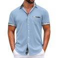 thumbnail image 2 of Men's Plaid Printed Button Short Sleeve Shirts Men's Casual Fashion Short Sleeve Shirts 3XL, 2 of 4