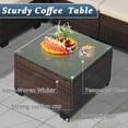 thumbnail image 3 of Junkai 6 Piece Rattan Fade Resistant Outdoor Conversation Sets with Sofa and Coffee Table, Brown/Gray, 3 of 7