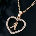 thumbnail image 2 of K-KED A-Z Rose Gold Heart Alphabet Letter Necklace Initial Name Pendant Chain Choker-X, 2 of 9