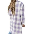 thumbnail image 3 of Yuemengxuan Women's Fashion Mid-Length Plaid Shirt-Style Plus Size Coat Outerwear, 3 of 4