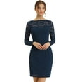 thumbnail image 1 of Vestido de mujer Allegra K con encaje floral y cuello barco Azul Oscuro XS, 1 of 6