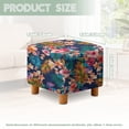 thumbnail image 3 of SCRAWLGOD Hibiscus Plumeria Tropical Leaf Print Ottoman Cover Square High Stretch Ottoman Slipcover with Nonslip Elastic Bottom Soft Footstool Protector for Square Storage Ottomans, 3 of 7