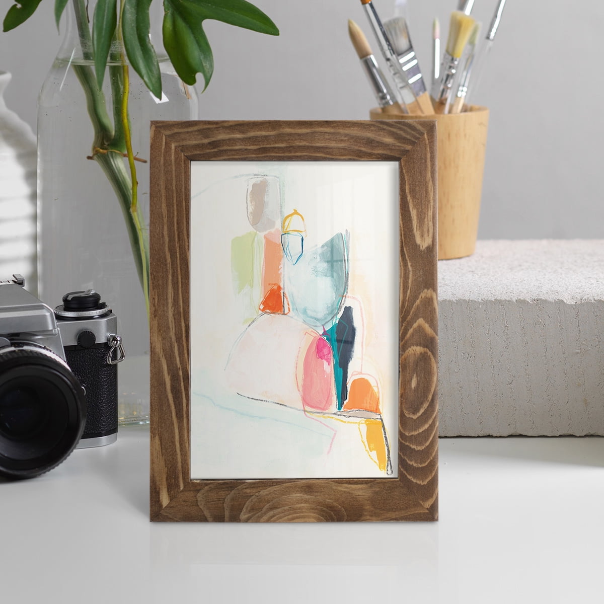 Factotum I -Framed Print w/glass-Walnut