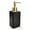 Black, variant on Gold Soap Dispenser, Ceramic Lotion Pump Bottle with Refined and Vintage Emboss, Home Decoration for Bathroom or Kitchen (White)