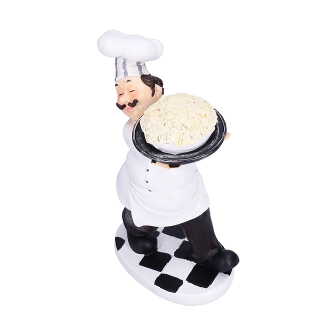 Chef Figurine Statue, Synthetic Resin Mini Chef Decoration for Home for Bedroom for Restaurant for Dining Room