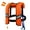 B, variant on HOARBOEG Manual Inflatable Life Jacket for Adults - High Visibility Fishing PFD Vest with Adjustable Straps, Pull-Cord Inflation & Reflective Strips for Boating, Kayaking Water Sports