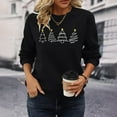 thumbnail image 5 of Fiaer Ladies Sweatshirts Christmas Tree Crew Neck Pullover Long Sleeve Baggy Plus Size Fashion Xmas Tops Black L, 5 of 6