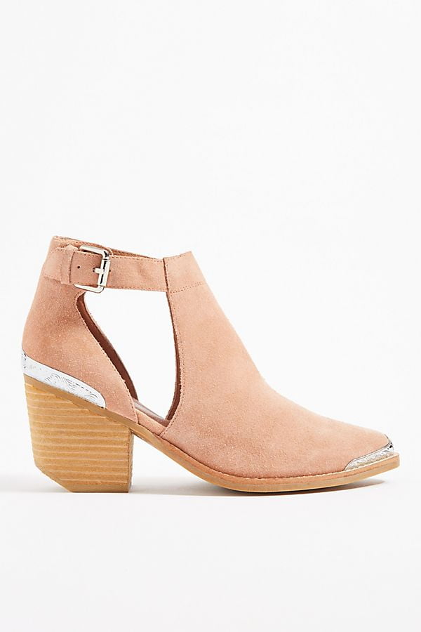 pink suede booties