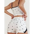 thumbnail image 5 of Arvbitana Women's 2Pcs Loungewear Set Heart Print Sleeveless V Neck Camisole Casual Elastic Shorts Pajamas Set Comfy Lightweight Sleepwear for Nightwear, 5 of 6