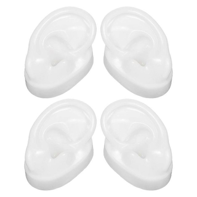 Soft Silicone Body Part Model For Body Piercing Training And Jewelry Exhibition White Color 2 Pairs