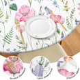 thumbnail image 4 of Pioneer Flower Floral Print Pattern Round Fitted Tablecloth with Elastic Edge,Dining Table Cover Waterproof,Outdoor Round Tablecloth for Camping,Dining,Indoor and Outdoor, 4 of 7