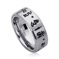 thumbnail image 2 of Men Women Stainless Steel 8mm Wedding Band Ring Tibetan Mantra Om Mani Padme Hum Spinner Ring (5 to 14), 2 of 2
